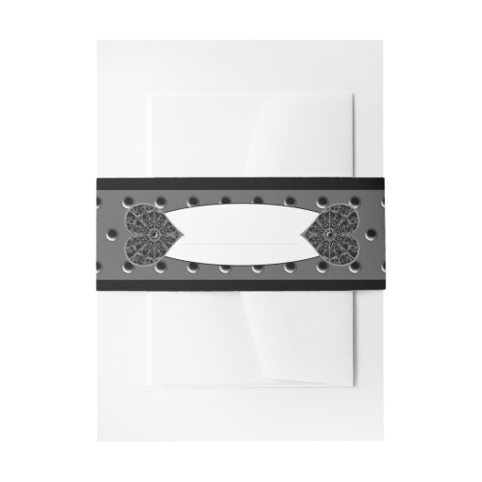 Keramik Lace Black Einladungsbanderole (Vorderseite Beispiel)