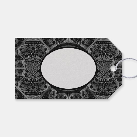 Keramik Lace Black Geschenkanhänger (Vorderseite (Horizontal))