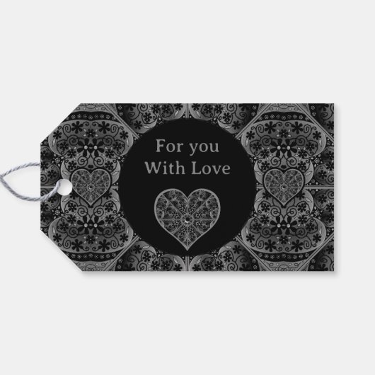 Keramik Lace Black Geschenkanhänger (Rückseite Horizontal)