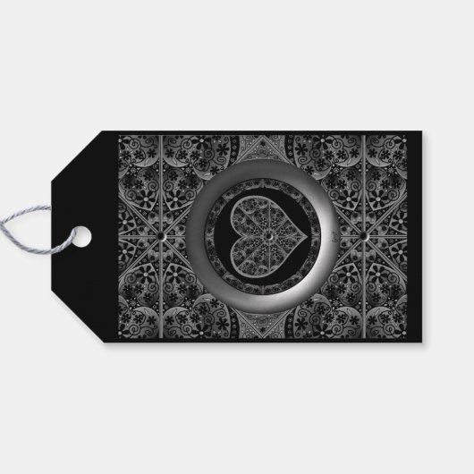 Keramik Lace Black Geschenkanhänger (Rückseite Horizontal)