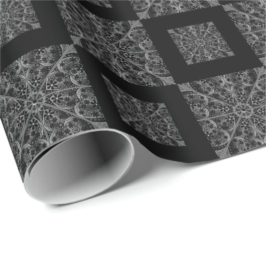 Keramik Lace Black Geschenkpapier (Rolleneckpunkt)