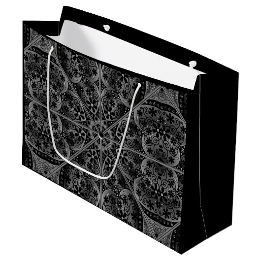 Keramik Lace Black Große Geschenktüte (Vorderseite Schrägansicht)