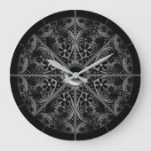 Keramik Lace Black Große Wanduhr (Vorderseite)