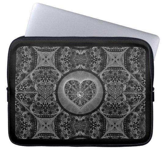 Keramik Lace Black Laptopschutzhülle (Vorderseite)
