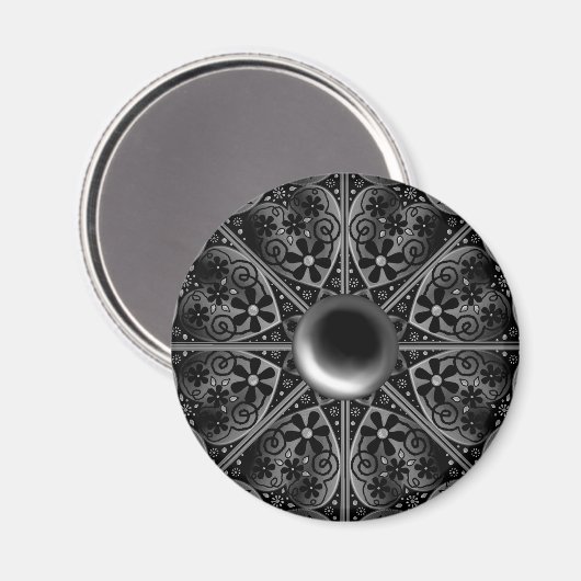 Keramik Lace Black Magnet (Vorderseite/Rückseite)