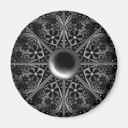 Keramik Lace Black Magnet (Vorne)