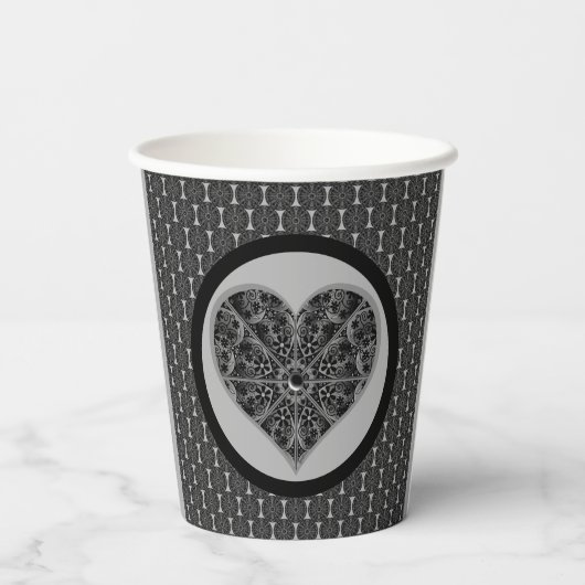 Keramik Lace Black Pappbecher (Rückseite)