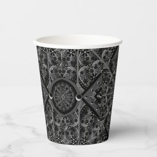 Keramik Lace Black Pappbecher (Vorderseite)