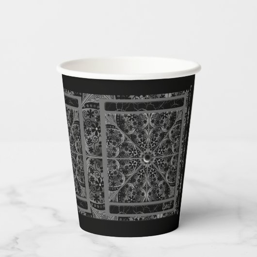 Keramik Lace Black Pappbecher (Rückseite)