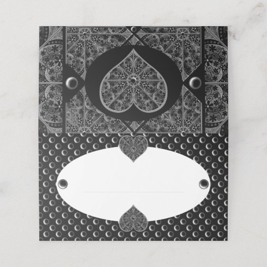 Keramik Lace Black Platzkarte (Außenseite Aufgefaltet)