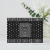 Keramik Lace Black RSVP Karte (Stehend Vorderseite)