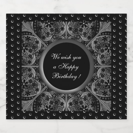 Keramik Lace Black Schaumweinetikett (Einzelnes Label)