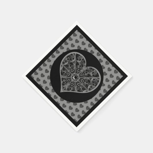 Keramik Lace Black Serviette (Ecke)