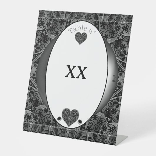 Keramik Lace Black Sockelschild (Vorderseite)