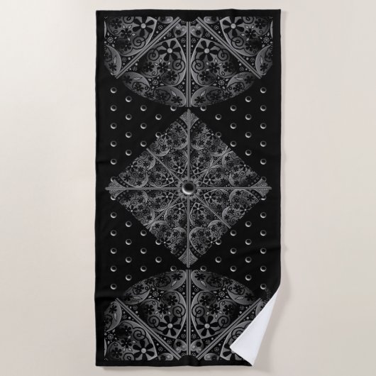 Keramik Lace Black Strandtuch (Vorderseite)
