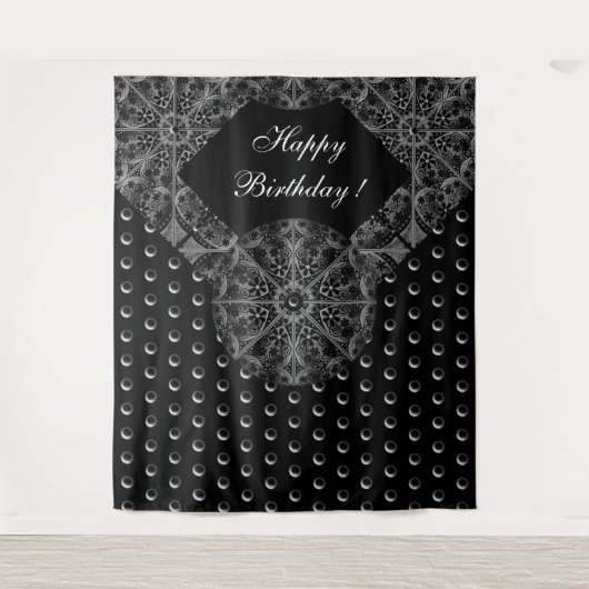 Keramik Lace Black Wandteppich (Vorderseite)