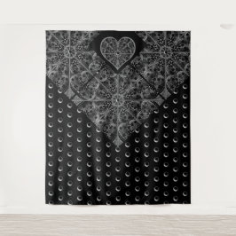 Keramik Lace Black Wandteppich