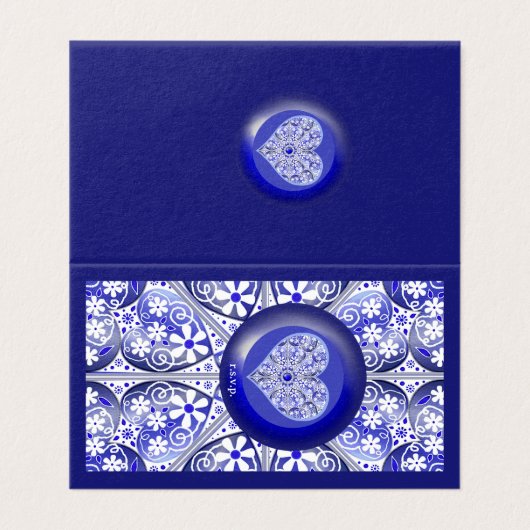 Keramik Lace Blue of Greece (Außenseite Aufgefaltet)