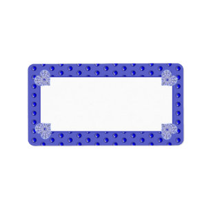 Keramik Lace Blue of Greece Adressaufkleber