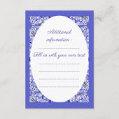 Keramik lace Blue of Greece Begleitkarte (Rückseite)