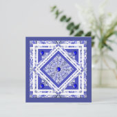 Keramik Lace Blue of Greece Blankokarte Karte (Stehend Vorderseite)