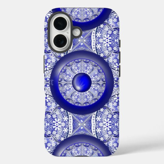Keramik lace Blue of Greece Case-Mate iPhone Hülle (Rückseite)