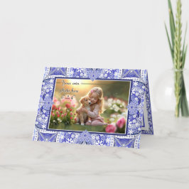 Keramik lace Blue of Greece Dankeskarte