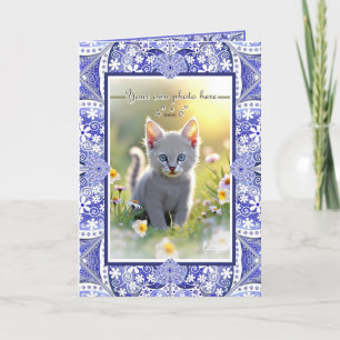 Keramik lace Blue of Greece Dankeskarte