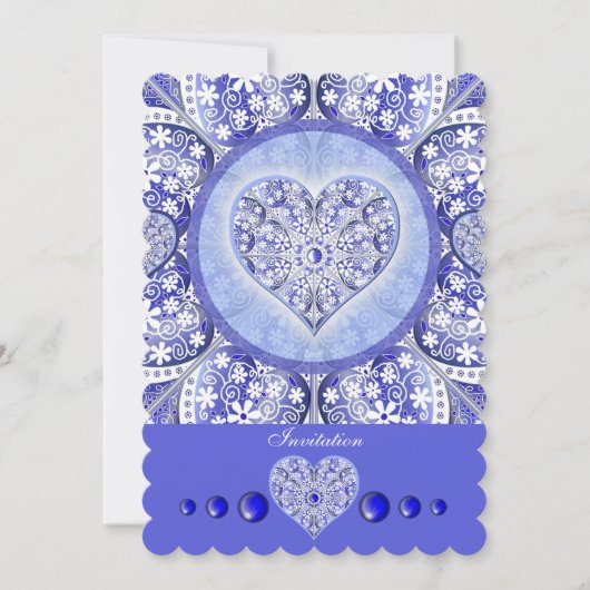 Keramik Lace Blue of Greece Einladung (Vorderseite)