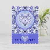 Keramik Lace Blue of Greece Einladung (Stehend Vorderseite)