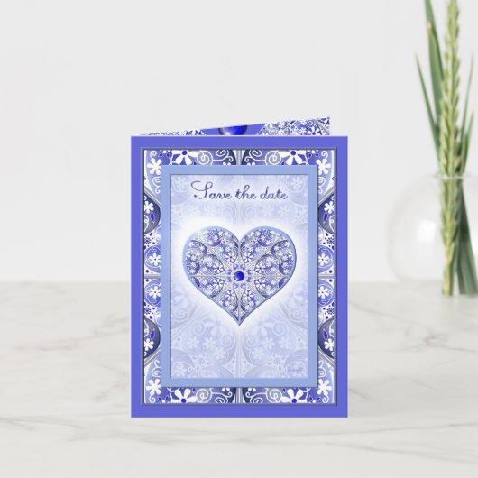 Keramik Lace Blue of Greece Einladung (Vorderseite)