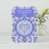 Keramik Lace Blue of Greece Einladung (Stehend Vorderseite)