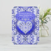 Keramik Lace Blue of Greece Einladung (Stehend Vorderseite)