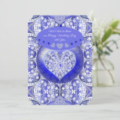 Keramik Lace Blue of Greece Einladung (Stehend Vorderseite)