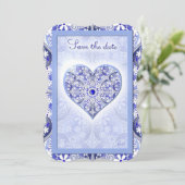 Keramik Lace Blue of Greece Einladung (Stehend Vorderseite)