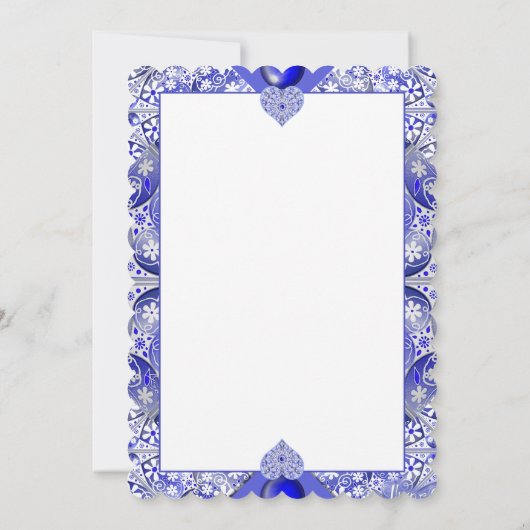 Keramik Lace Blue of Greece Einladung (Rückseite)