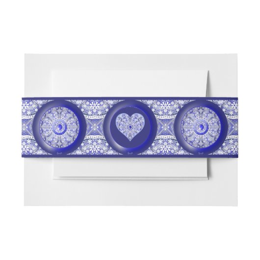 Keramik Lace Blue of Greece Einladungsbanderole (Vorderseite Beispiel)