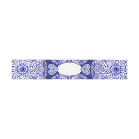 Keramik Lace Blue of Greece Einladungsbanderole (Flach)
