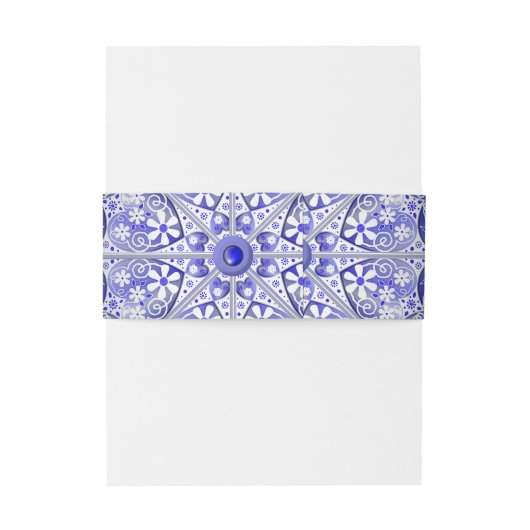 Keramik Lace Blue of Greece Einladungsbanderole (Rückseitenbeispiel)