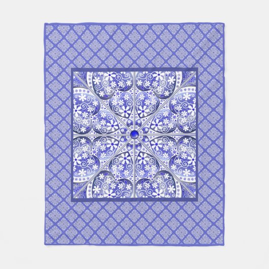 Keramik Lace Blue of Greece Fleecedecke (Vorderseite)