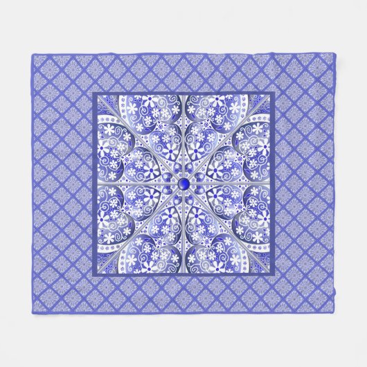 Keramik Lace Blue of Greece Fleecedecke (Vorderseite (Horizontal))