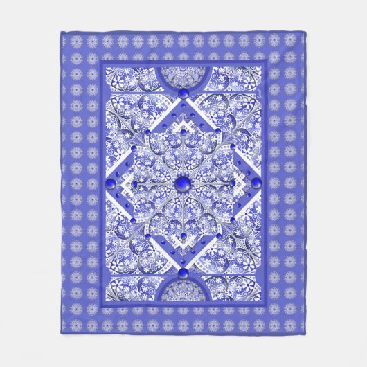 Keramik Lace Blue of Greece Fleecedecke (Vorderseite)