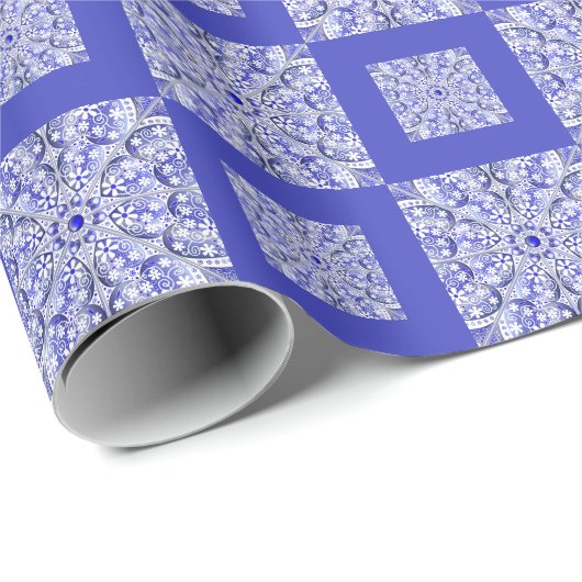 Keramik lace Blue of Greece Geschenkpapier (Rolleneckpunkt)