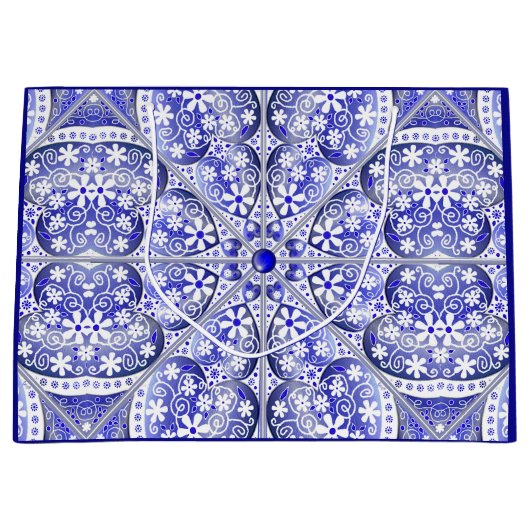 Keramik lace Blue of Greece Große Geschenktüte (Vorderseite)