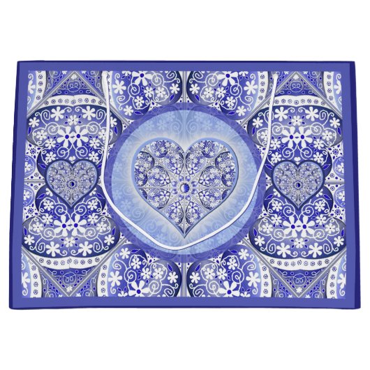 Keramik lace Blue of Greece Große Geschenktüte (Vorderseite)