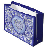 Keramik lace Blue of Greece Große Geschenktüte (Vorderseite Schrägansicht)