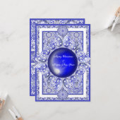 Keramik lace Blue of Greece Karte (Vorderseite/Rückseite Beispiel)