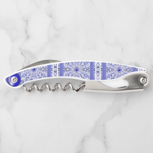 Keramik Lace Blue of Greece Kellnermesser (Rückseite)