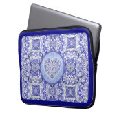Keramik lace Blue of Greece Laptopschutzhülle (Vorderseite Links)