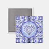 Keramik lace Blue of Greece Magnet (Vorderseite/Rückseite)